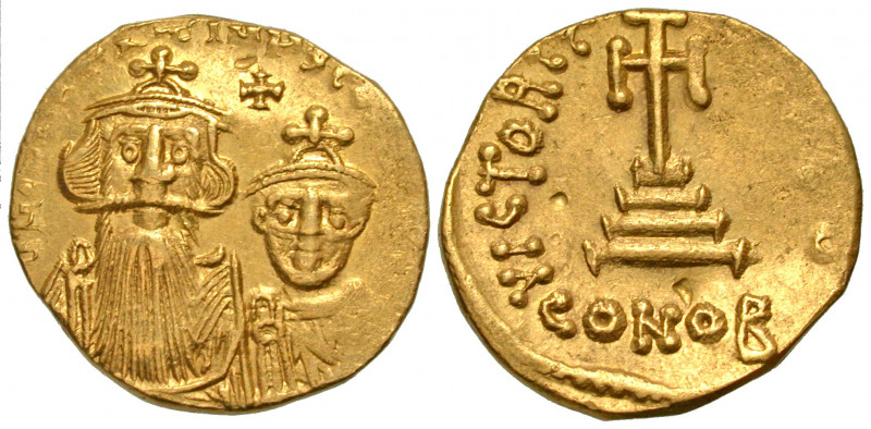 Heraclius. 610-641. AV solidus (19.8 mm, 4.28 g, 7 h). Constantinople mint, stru...