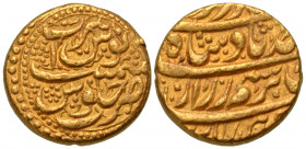 Afghanistan, Durrani Shahs. Ahmad Shah. AH 1160-1186 / A.D. 1747-1773. Gold Mohur (19 mm, 10.95 g, 9 h). Herat mint. Album 3090 ; KM 379; Friedberg 1....