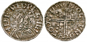 Anglo-Saxon, Kings of All England. Aethelred II. 978-1016. AR penny (19 mm, 1.42 g, 3 h). Helmet type (BMC viii, Hild. E). London mint, struck 997-100...