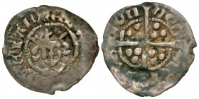 England. Edward II. 1307-1327. AR farthing (12 mm, .24 g, 7 h). Class XI (?). London mint. EDWARDVS REX AN, crowned facing head of king / CIVI TAS LON...