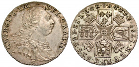 England. George III. 1760-1820. AR shilling (25.4 mm, 6.03 g, 12 h). Royal mint, struck 1787. GEORGIVS·III·DEI·GRATIA·, laureate, draped, and armored ...
