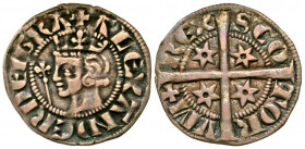 Scotland. David II. 1329-1371. AR penny. Edinburgh mint, struck 1351-1357. (star) DAVID DEI GRATIA, crowned head of David II left, lis-topped scepter ...