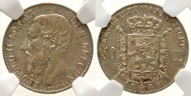 Belgium. Leopold II. 1865-1909. 50 centimes. 0.835 AR; Flemish language issue. 1886. LEOPOLD II KONING DER BELGEN, bare head of Leopold II left / E'EN...