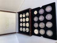 Great Britain, Commonwealth. The Official Coin Collection of 24 Silver crowns in Honour of H.M. Queen Elizabeth The Queen Mother. Strict limitation of...