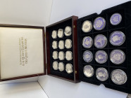 Great Britain, Commonwealth. The Official Coin Collection of 24 Silver crowns in Honour of H.M. Queen Elizabeth The Queen Mother. Strict limitation of...