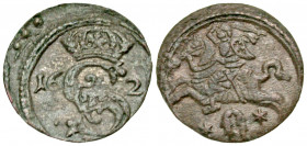 Lithuania. Sigismund III of Poland. 1587-1632. AR double denier (14.3 mm, .50 g, 5 h). KM 31. XF. Scarce.