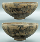 An exceptional Harappan bowl from the Indus Valley, ca. 2500 - 1800 B.C. This superb thin-walled example is 8-1/8? in diameter, stands on a ring base ...