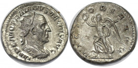 Römische Münzen, MÜNZEN DER RÖMISCHEN KAISERZEIT. Rom. Trajanus Decius. Antoninianus 249-251 n. Chr. Silber. 4,47 g. RIC 29c. Stempelglanz