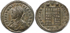 Römische Münzen, MÜNZEN DER RÖMISCHEN KAISERZEIT. Constantius II. (337-361 n. Chr). Follis 327-328 n. Chr., Treveri. (2.94 g. 19 mm) Vs.: FL IVL CONST...