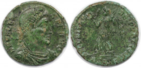 Römische Münzen, MÜNZEN DER RÖMISCHEN KAISERZEIT. Valens (364-378 n. Chr). Follis 364-367 n. Chr., Siscia. (2.02 g. 18 mm) Vs.: D N VALENS PF AVG, Dra...