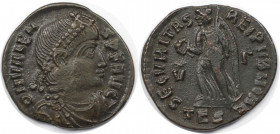 Römische Münzen, MÜNZEN DER RÖMISCHEN KAISERZEIT. Valens (364-378 n. Chr). Follis. (2.44 g. 18.5 mm) Vs.: D N VALENS PF AVG, Drapierte, Büste mit Perl...