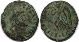 Römische Münzen, MÜNZEN DER RÖMISCHEN KAISERZEIT. Valens (364-378 n. Chr). Follis. (2.55 g. 16 mm) Vs.: D N VALENS PF AVG, Drapierte, Büste mit Perlen...