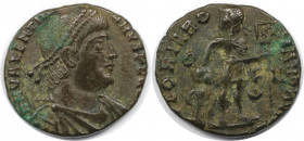 Römische Münzen, MÜNZEN DER RÖMISCHEN KAISERZEIT. Valentinianus I. (364-375 n.Chr). Kleinbronze (2.30 g 16.5 mm). Vs.: DN VALENTINIANVS PF AVG, Drapie...