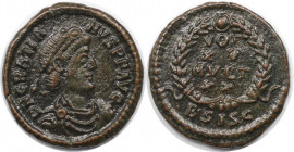 Römische Münzen, MÜNZEN DER RÖMISCHEN KAISERZEIT. Gratian (367-383 n. Chr). Ae 4. (1.82 g. 15 mm) Vs.: D N GRATIANVS PF AVG, Drapierte, Büste mit Perl...