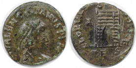 Römische Münzen, MÜNZEN DER RÖMISCHEN KAISERZEIT. Valentinianus II. (375 - 392 n. Chr). Ae 4. (0.79 g. 12 mm) Vs.: DN VALENTINIANVS PF AVG, Drapierte,...