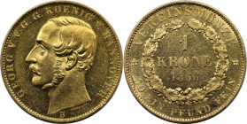 Altdeutsche Münzen und Medaillen, BRAUNSCHWEIG - CALENBERG - HANNOVER. Georg V. (1851-1866). 1 Krone 1866 B, Hannover. Gold. 11,10 g. KM 232. Vorzügli...