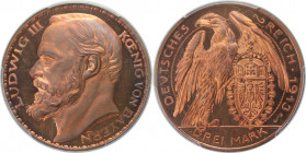 Deutsche Münzen und Medaillen ab 1871, REICHSSILBERMÜNZEN, Bayern. Ludwig III. (1913-1918). Proof 3 Mark 1913. Schaaf -52 / G1, KM X-M2. PCGS PR-67 Re...