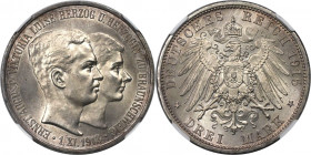 Deutsche Münzen und Medaillen ab 1871, REICHSSILBERMÜNZEN, Braunschweig-Lüneburg. Ernst August (1913-1918). 3 Mark 1915 A, Berlin, Titel ohne Lüneburg...