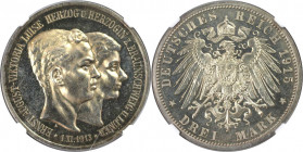 Deutsche Münzen und Medaillen ab 1871, REICHSSILBERMÜNZEN, Braunschweig-Lüneburg. Ernst August (1913-1918). 3 Mark 1915 A, Berlin, Titel mit Lüneburg....