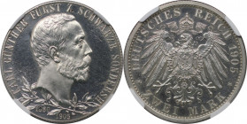 Deutsche Münzen und Medaillen ab 1871, REICHSSILBERMÜNZEN, Schwarzburg-Sondershausen, Karl Günther (1880-1909). 2 Mark 1905 A, Zum 25jährigen Regierun...