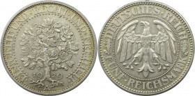 Deutsche Münzen und Medaillen ab 1871, WEIMARER REPUBLIK. 5 Reichsmark 1929 A, Eichbaum. Silber. KM 56, Jaeger 331, AKS 25. Vorzüglich