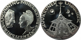 Europäische Münzen und Medaillen, Dänemark / Denmark. 25. Jahrestag - Hochzeit Prinz Henrik und Königin Margrethe II. 200 Kroner 1992. 31,10 g. 0.999 ...