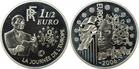 Europäische Münzen und Medaillen, Frankreich / France. 120. Geburtstag von Robert Schuman. 1-1/2 Euro 2006, Silber. KM 2037. Polierte Platte. Leicht b...