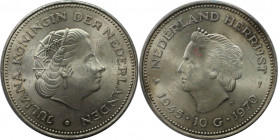Europäische Münzen und Medaillen, Niederlande / Netherlands. Juliana (1948-1980). 25. Jahrestag der Befreiung. 10 Gulden 1970, Silber. KM 195. Fast St...