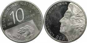 Europäische Münzen und Medaillen, Niederlande / Netherlands. 300. Jahrestag - Tod von Hugo de Groot. 10 Gulden 1995. 15,0 g. 0.800 Silber. 0.39 OZ. KM...