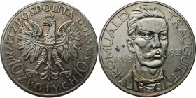 Europäische Münzen und Medaillen, Polen / Poland. Romuald Traugutt. 10 Zlotych 1933. 22,0 g. 0.750 Silber. 0.53 OZ. KM Y# 24. Vorzüglich, Flecken. Kl....