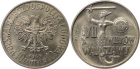 Europäische Münzen und Medaillen, Polen / Poland. 700. Jahrestag von Warschau. 10 Zlotych 1965 Proba. Kupfer-Nickel. KM Pr131. Stempelglanz