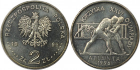 Europäische Münzen und Medaillen, Polen / Poland. Olympische Spiele Altanta 1996. 2 Zlotych 1995. Kupfer-Nickel. KM Y# 303. Stempelglanz, Haarkratzer...