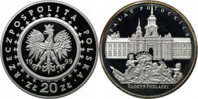 Europäische Münzen und Medaillen, Polen / Poland. Potocki-Palast. 20 Zlotych 1999. 28,28 g. 0.925 Silber. 0.84 OZ. KM Y#373. Polierte Platte