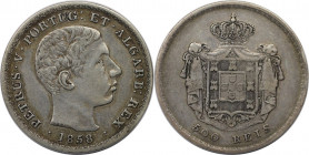 Europäische Münzen und Medaillen, Portugal. Pedro V. 500 Reis 1858. Silber. KM 498. Sehr schön-vorzüglich
