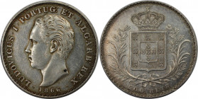 Europäische Münzen und Medaillen, Portugal. Luis I. 500 Reis 1866. Silber. KM 509. Vorzüglich
