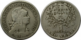 Europäische Münzen und Medaillen, Portugal. PORTUGIESISCHE BESITZUNGEN. KAP VERDE. 1 Escudo 1930. Nickel-Bronze. KM 5. Sehr schön-vorzüglich