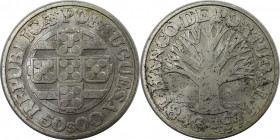 Europäische Münzen und Medaillen, Portugal. 125 Jahre Nationalbank. 50 Escudos 1971. 18,0 g. 0.650 Silber. 0.38 OZ. KM 601. Stempelglanz. Flecken
