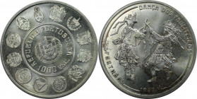 Europäische Münzen und Medaillen, Portugal. Pauliteiros Tänzer. 1000 Escudos 1997. 27,0 g. 0.500 Silber. 0.43 OZ. KM 704. Stempelglanz
