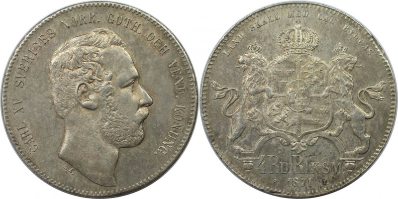 Europäische Münzen und Medaillen, Schweden / Sweden. Karl XV. (1859-1872). 4 Rik...