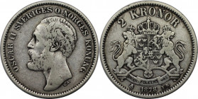 Europäische Münzen und Medaillen, Schweden / Sweden. Oskar II. (1872-1907). 2 Kronor 1878 EB. Silber. KM 742. Schön-sehr schön
