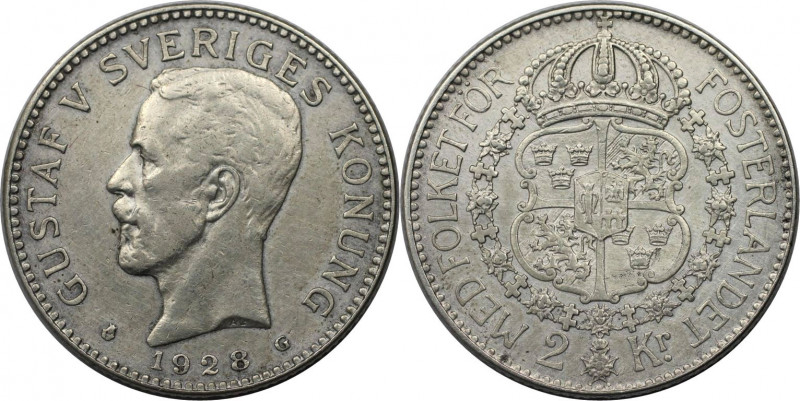 Europäische Münzen und Medaillen, Schweden / Sweden. Gustaf V. (1907-1950). 2 Kr...