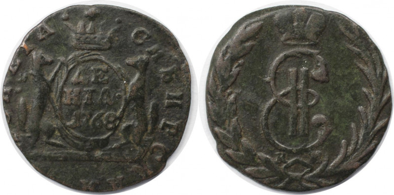 Russische Münzen und Medaillen, Katharina II. (1762-1796). Denga 1768 KM. Kupfer...