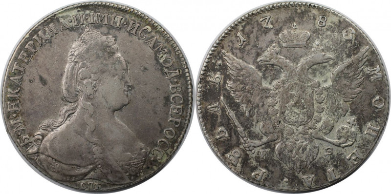 Russische Münzen und Medaillen, Katharina II. (1762-1796). 1 Rubel 1783 SPB-TI-I...