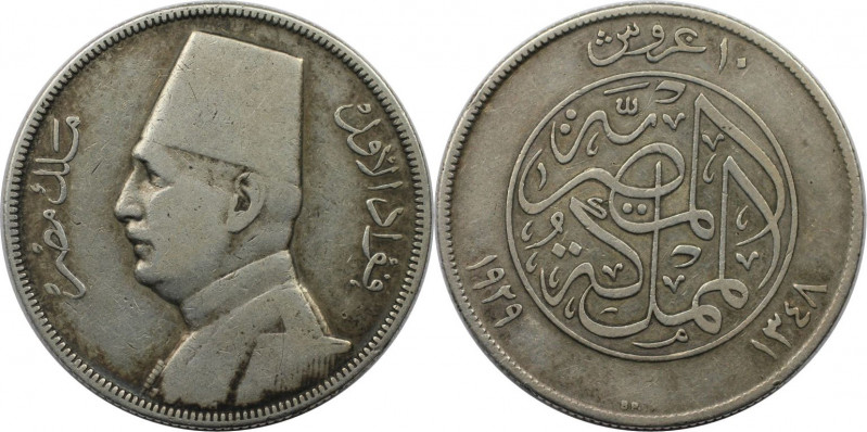 Weltmünzen und Medaillen, Ägypten / Egypt. Fuad I. 10 Piastres 1929 BP. Silber. ...