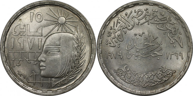 Weltmünzen und Medaillen, Ägypten / Egypt. Corrective Revolution. 1 Pound 1979. ...
