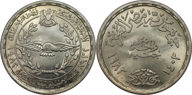 Weltmünzen und Medaillen, Ägypten / Egypt. 50. Jahrestag der ägyptischen Luftwaf...