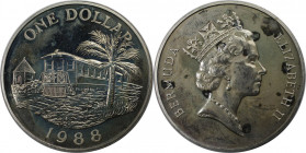 Weltmünzen und Medaillen, Bermuda. Eisenbahn. 1 Dollar 1988. Kupfer-Nickel. KM 55. Stempelglanz