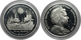 Weltmünzen und Medaillen, Britische Jungferninseln / British Virgin Islands. Admiral Horatio Nelson (1758-1805). 10 Dollars 2005. 28,28 g. 0.925 Silbe...