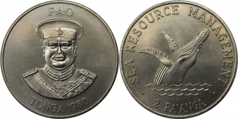 Weltmünzen und Medaillen, Tonga. Serie: F.A.O. 2 Pa'anga 1980. Kupfer-Nickel. KM...