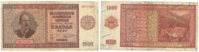 Banknoten, Bulgarien / Bulgaria. 1000 Leva 1942. Pick 61. III